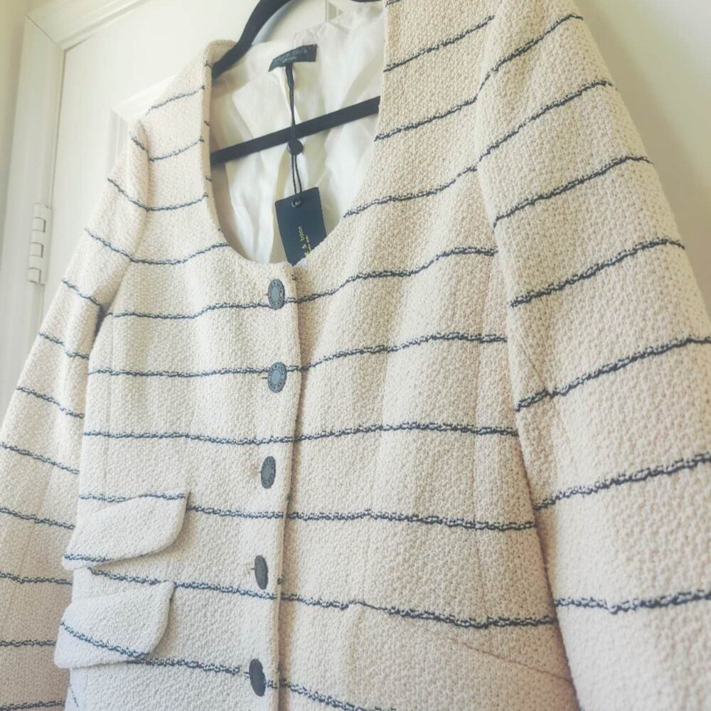 NWT rag & bone Roslyn Cotton Tweed Scoop-Neck Blazer Jacket - Picture 8 of 9